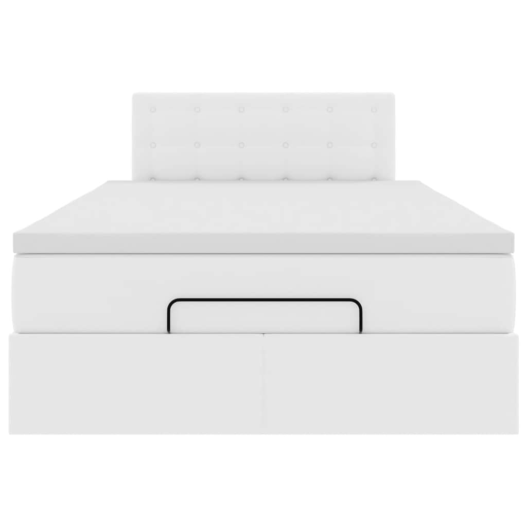 Cadre de lit ottoman avec matelas blanc 120x200 cm similicuir - XIOS