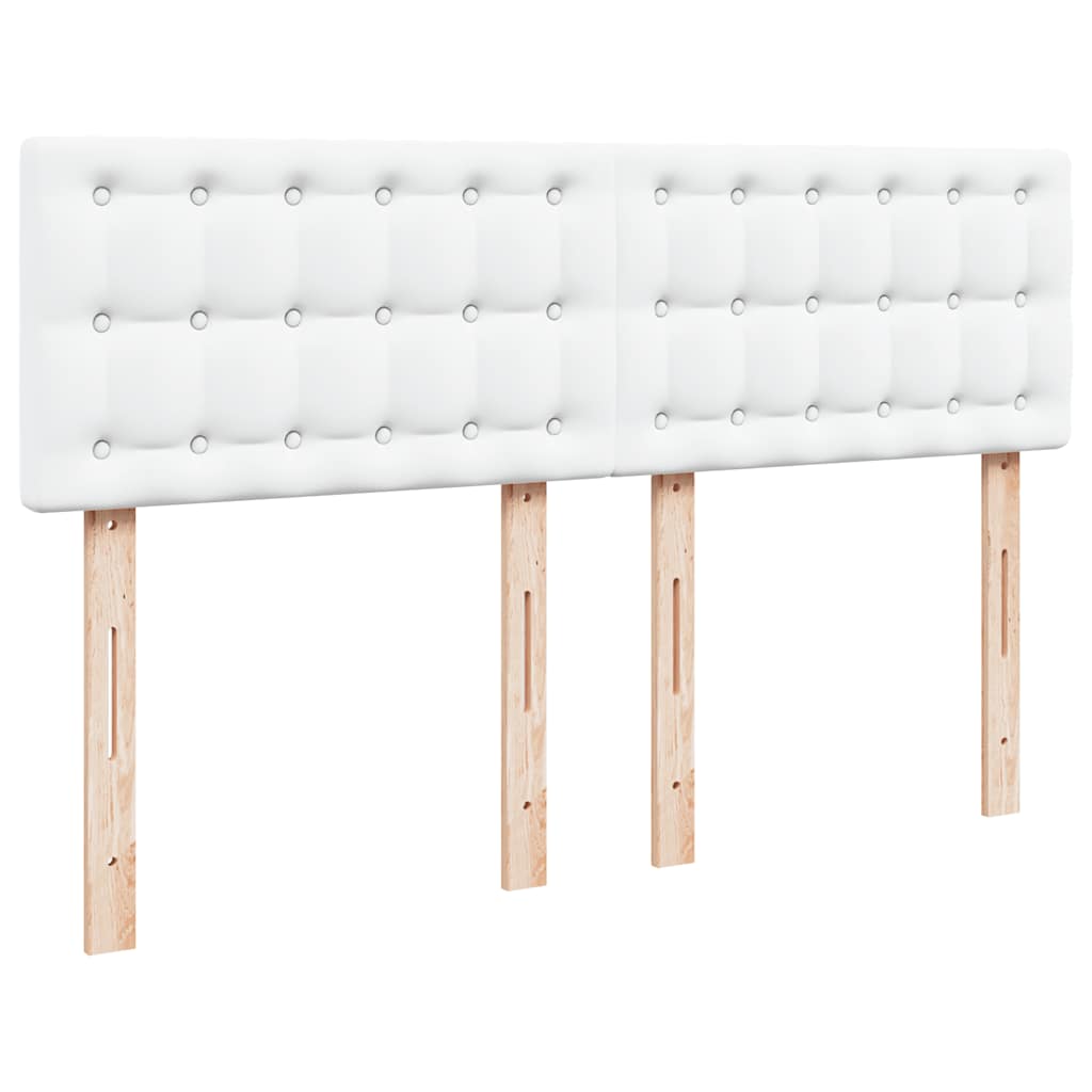 Cadre de lit ottoman avec matelas blanc 140x200 cm similicuir