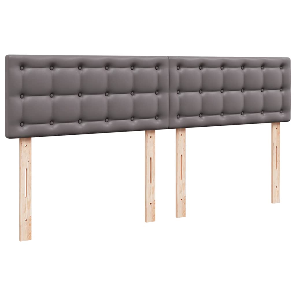 Cadre de lit ottoman avec matelas gris 160x200 cm similicuir - XIOS