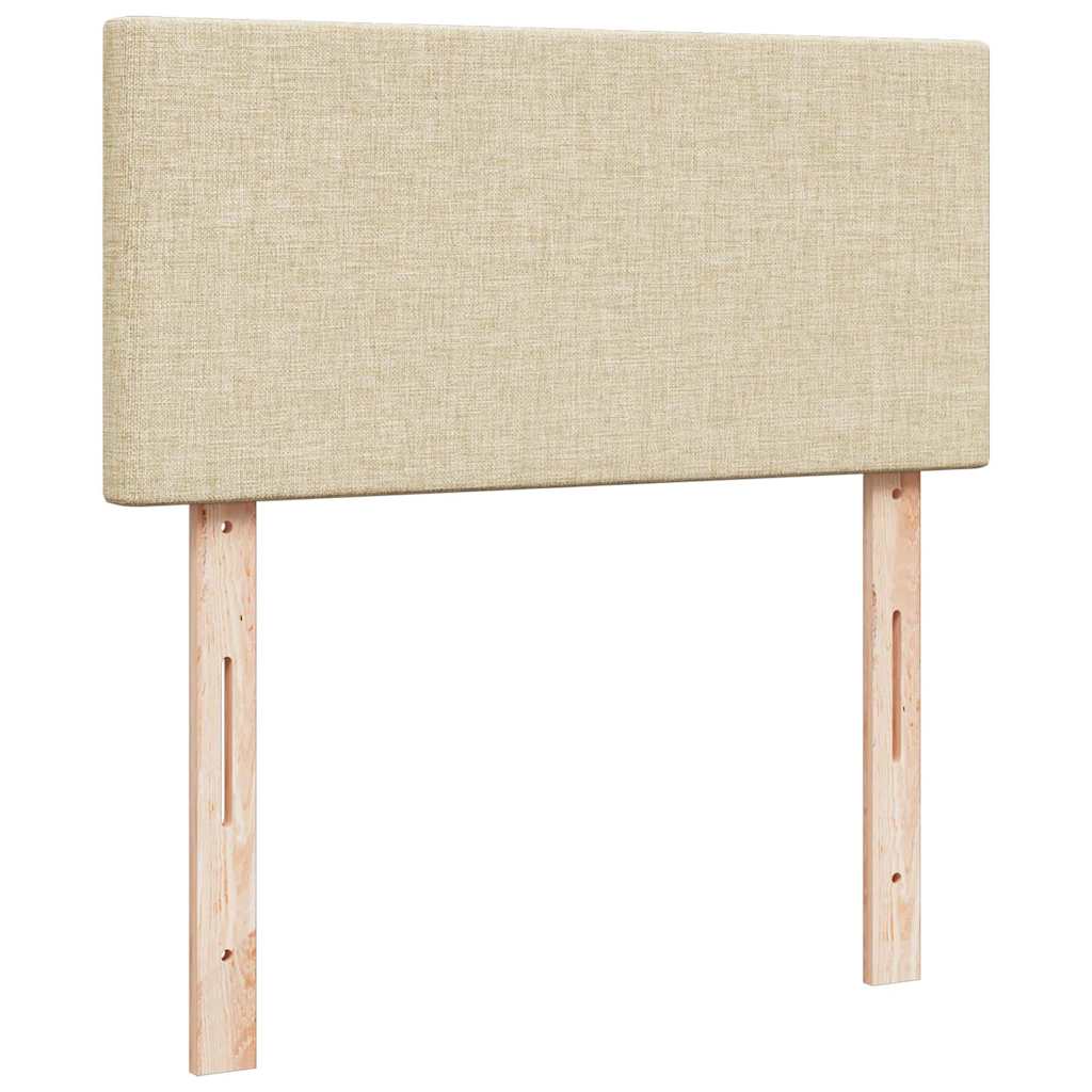 Cadre de lit ottoman avec matelas crème 80x200 cm tissu - XIOS