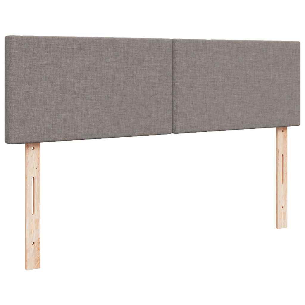 Lit ottoman avec matelas taupe 140x200 cm tissu - XIOS