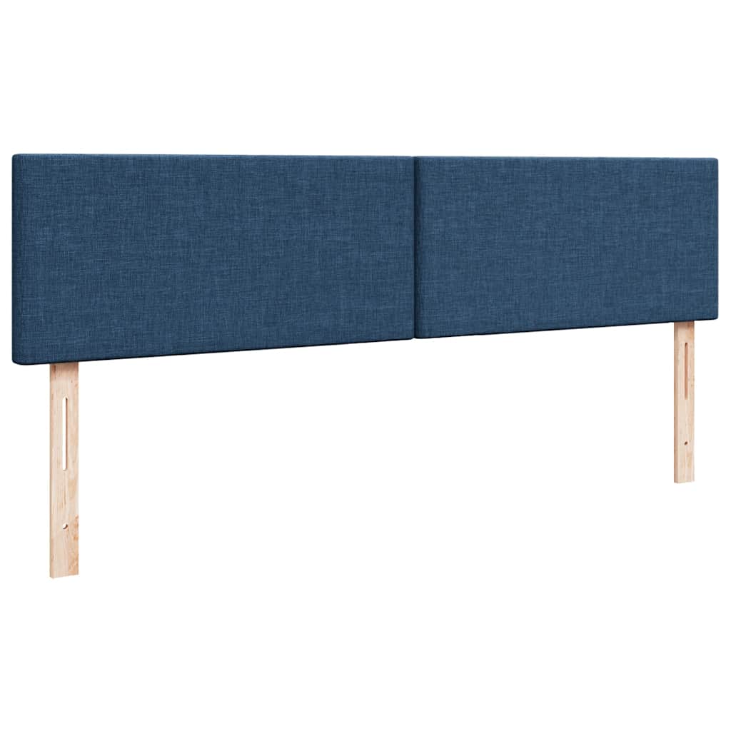Cadre de lit ottoman avec matelas bleu 200x200 cm tissu - XIOS