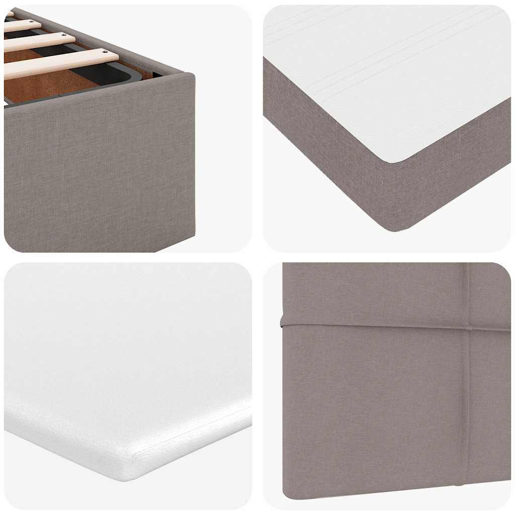 Lit ottoman avec matelas taupe 90x200 cm tissu