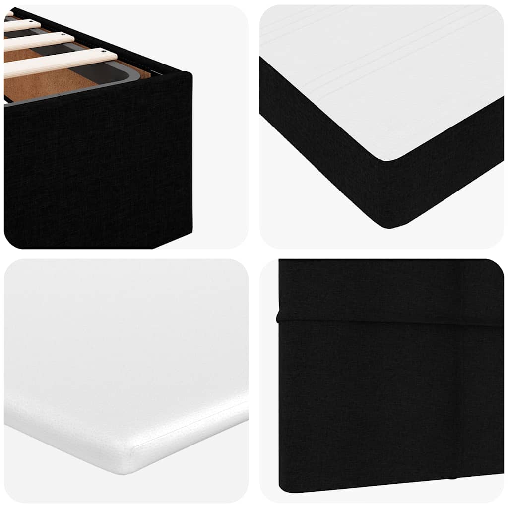 Lit ottoman avec matelas noir 100x200 cm tissu