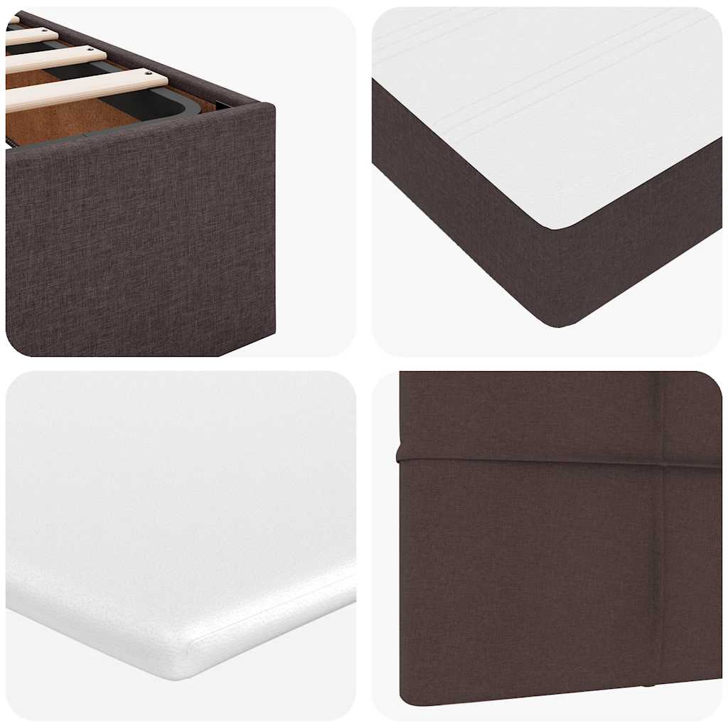 Lit ottoman avec matelas marron foncé 100x200 cm tissu