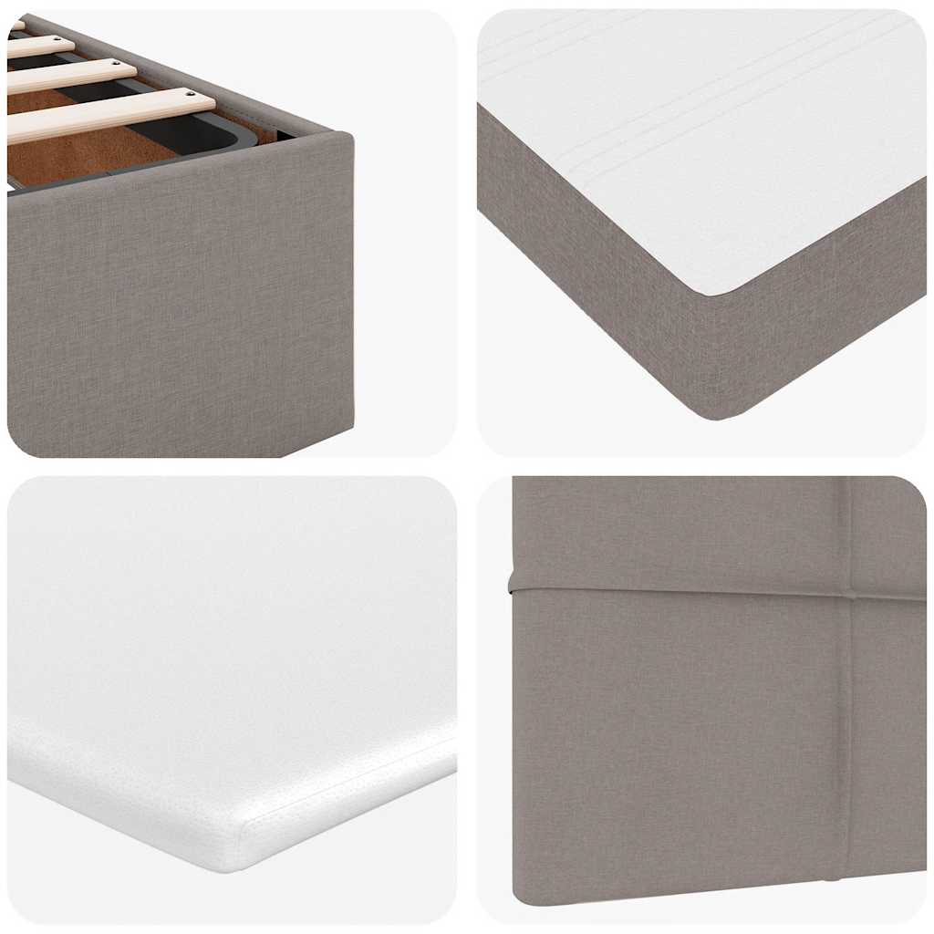 Cadre de lit ottoman avec matelas taupe 120x190 cm tissu