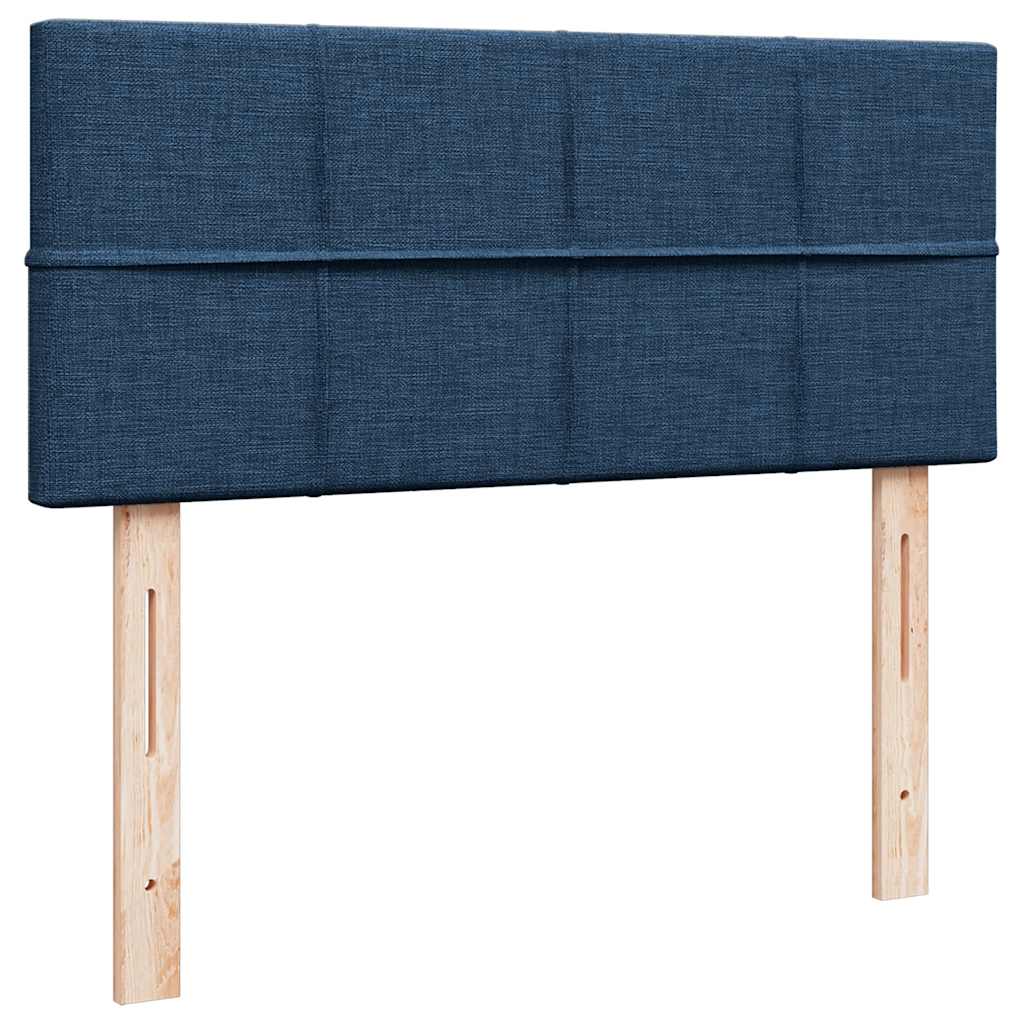Cadre de lit ottoman avec matelas bleu 120x190 cm tissu - XIOS