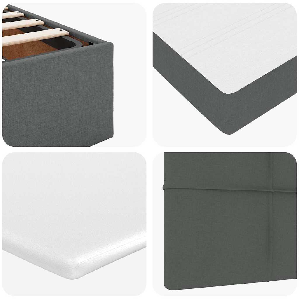 Lit ottoman avec matelas gris foncé 120x200 cm tissu