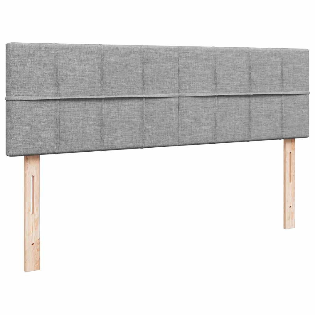 Cadre de lit ottoman et matelas gris clair 140x200 cm tissu - XIOS