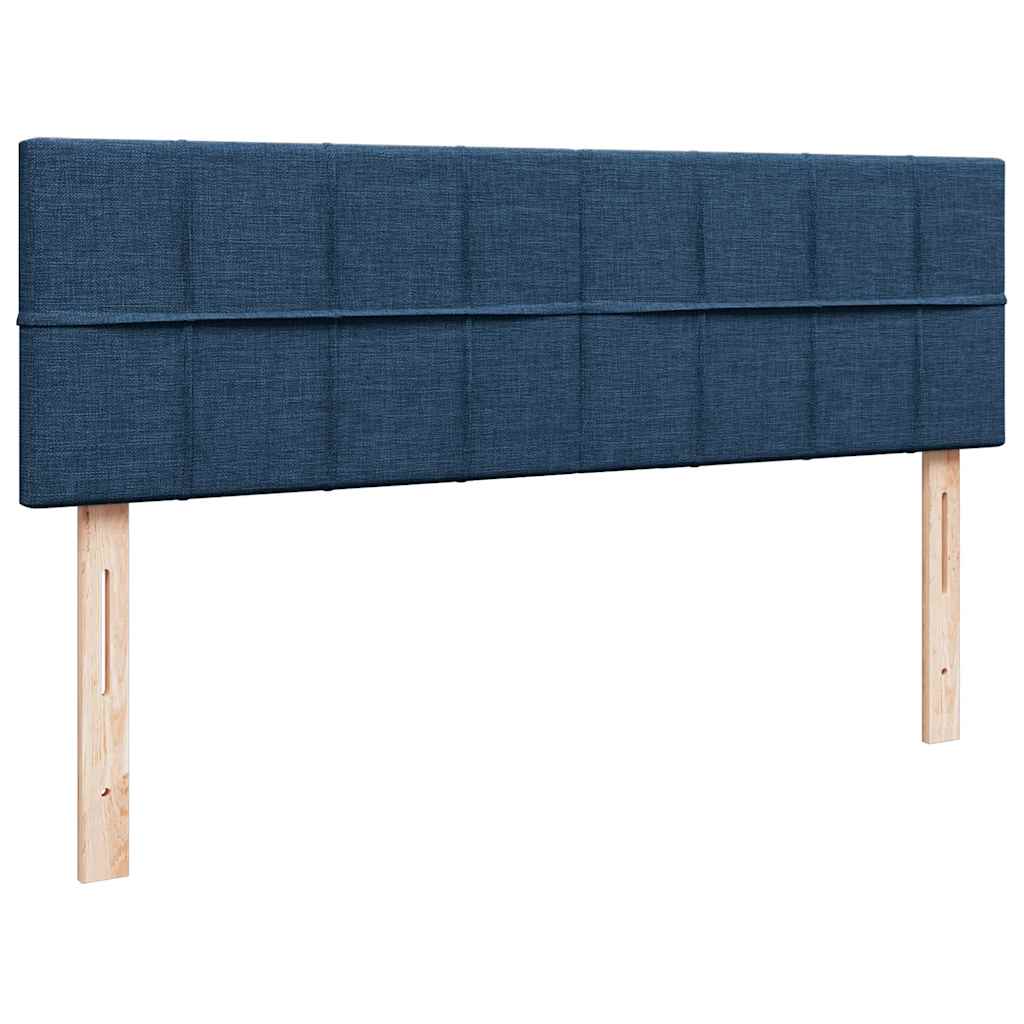 Cadre de lit ottoman avec matelas bleu 140x200 cm tissu