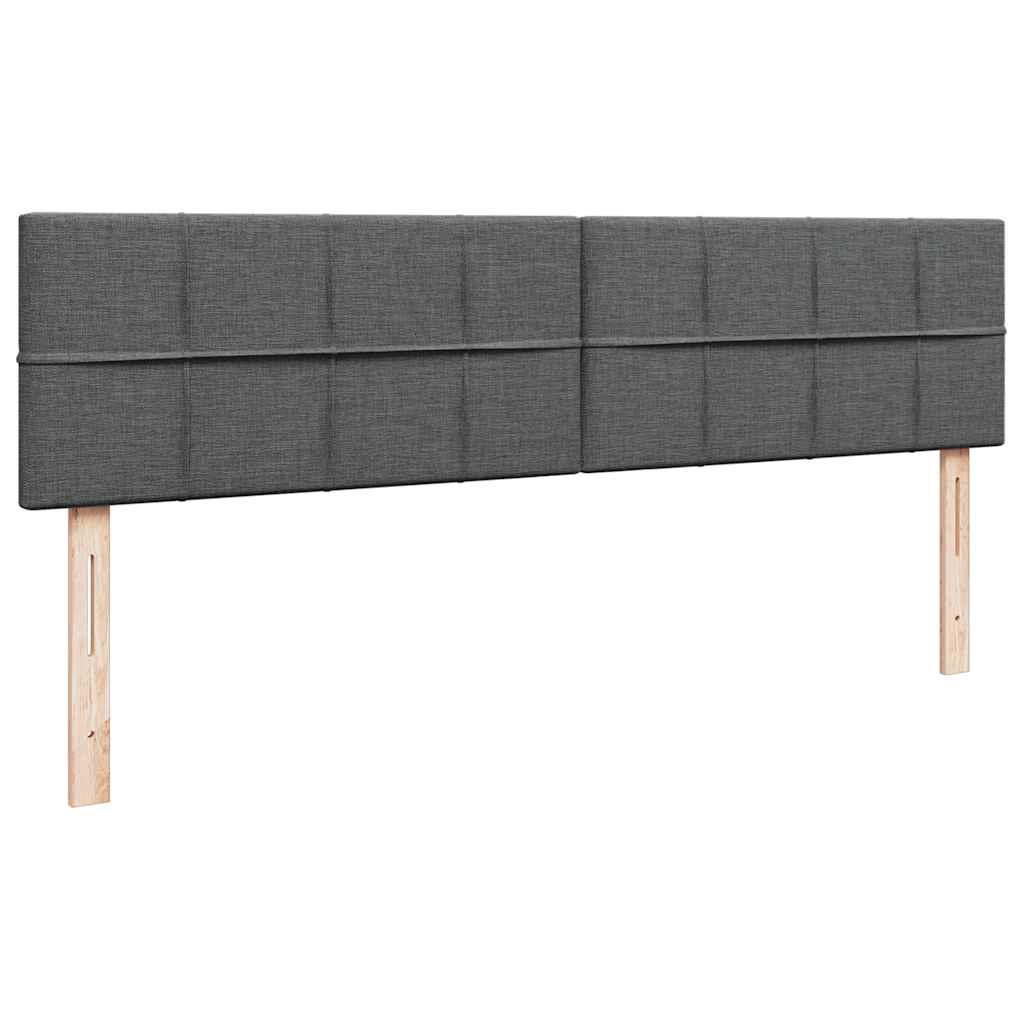Cadre de lit ottoman avec matelas gris foncé 160x200cm tissu - XIOS