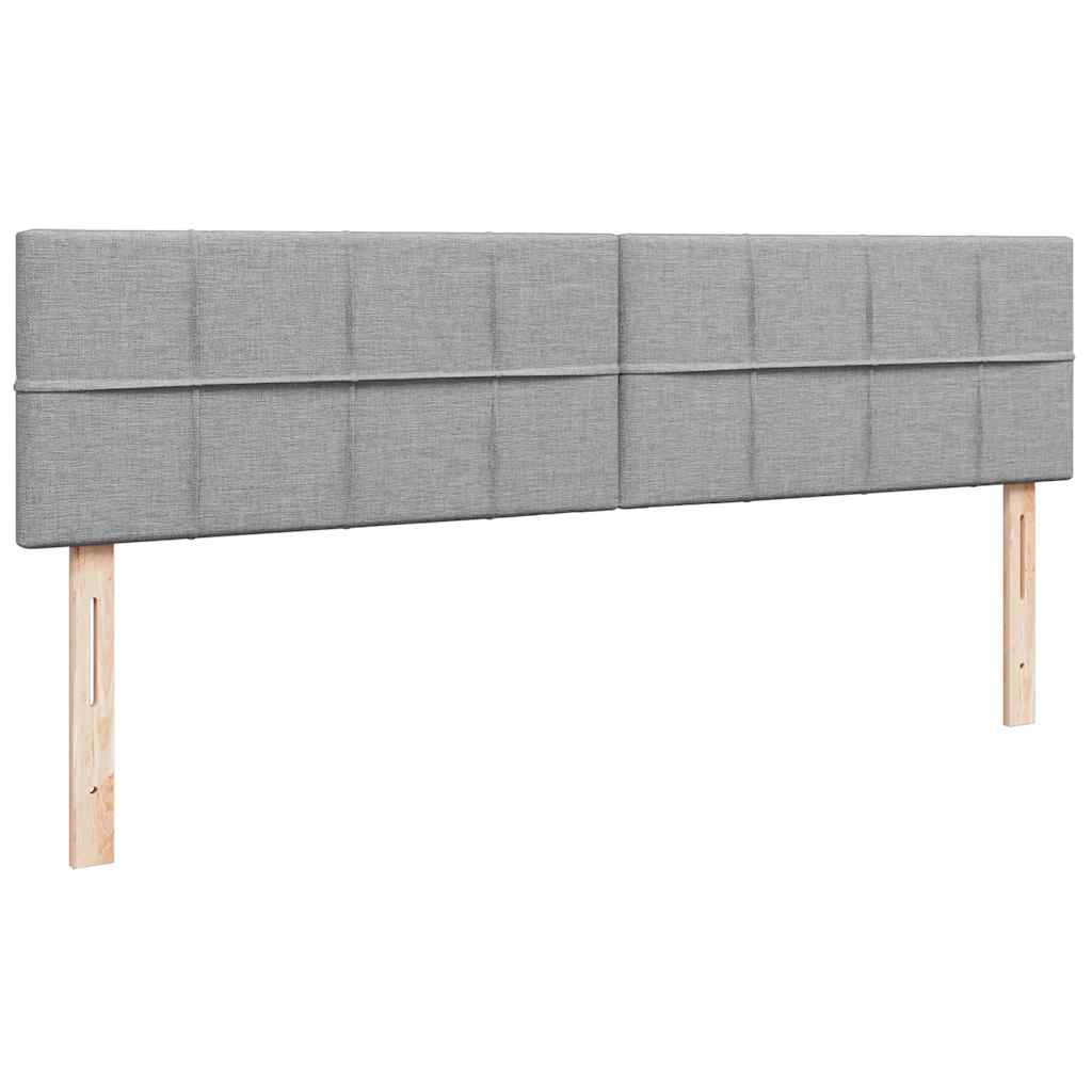 Cadre de lit ottoman et matelas gris clair 180x200 cm tissu - XIOS