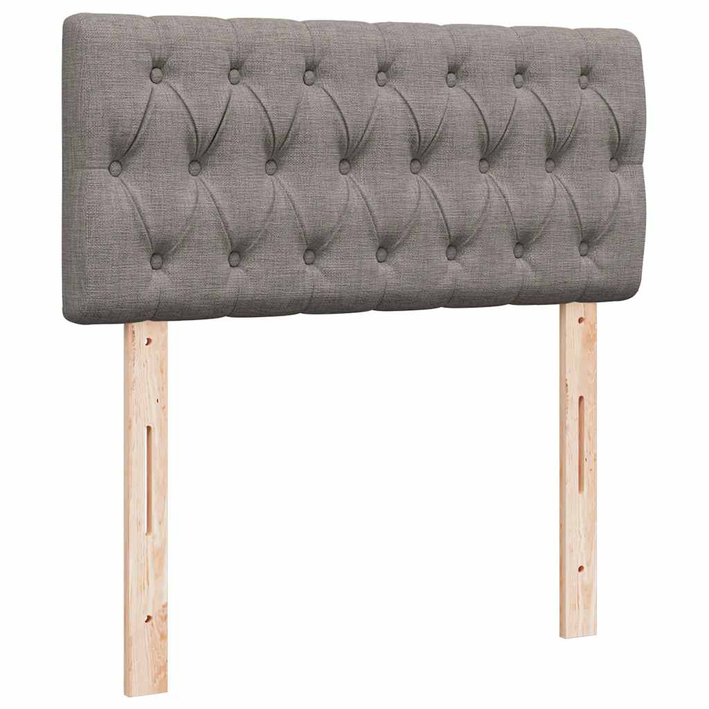 Cadre de lit ottoman avec matelas taupe 80x200 cm tissu - XIOS