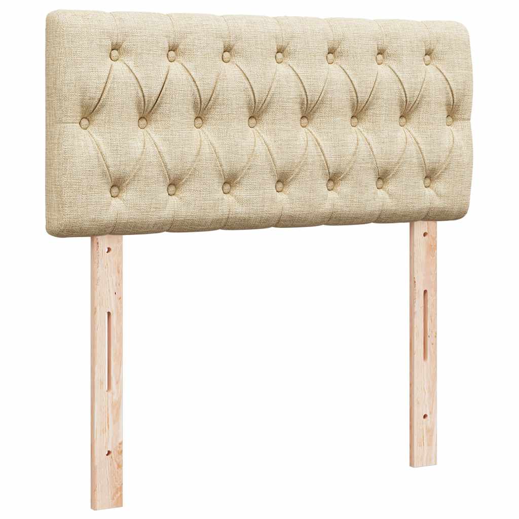 Cadre de lit ottoman avec matelas crème 90x190 cm tissu - XIOS
