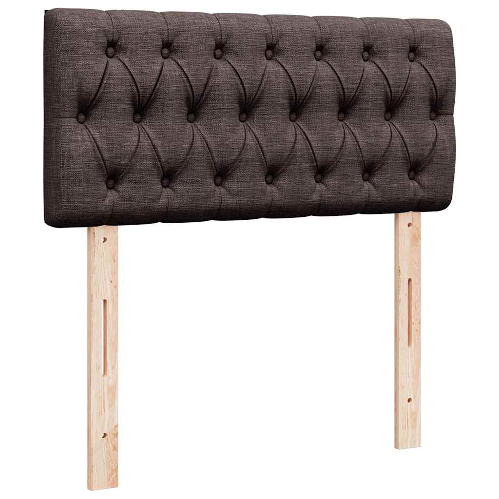 Lit ottoman avec matelas marron foncé 90x200 cm tissu - XIOS