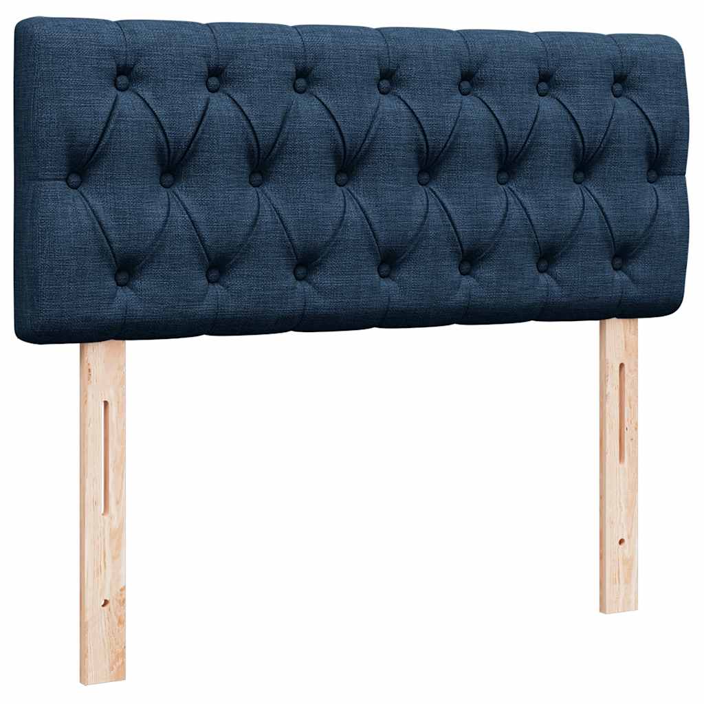 Cadre de lit ottoman avec matelas bleu 120x190 cm tissu - XIOS