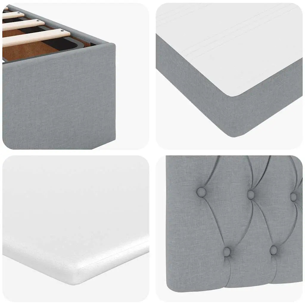Lit ottoman avec matelas gris clair 120x200 cm tissu - XIOS
