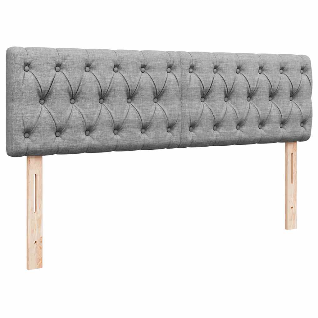 Cadre de lit ottoman et matelas gris clair 140x200 cm tissu - XIOS