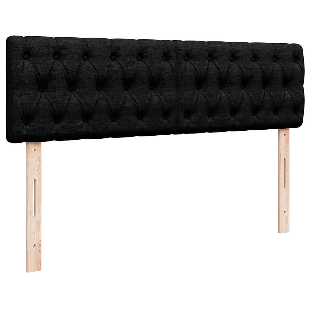 Lit ottoman avec matelas noir 140x200 cm tissu - XIOS