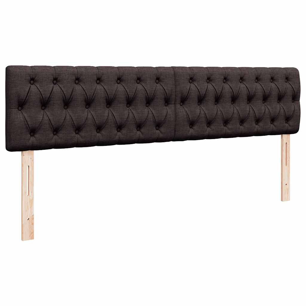 Cadre de lit ottoman avec matelas marron foncé 200x200 cm tissu - XIOS