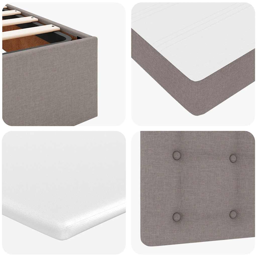 Lit ottoman avec matelas taupe 100x200 cm tissu