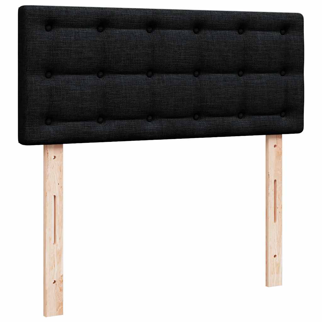 Lit ottoman avec matelas noir 120x190 cm tissu - XIOS