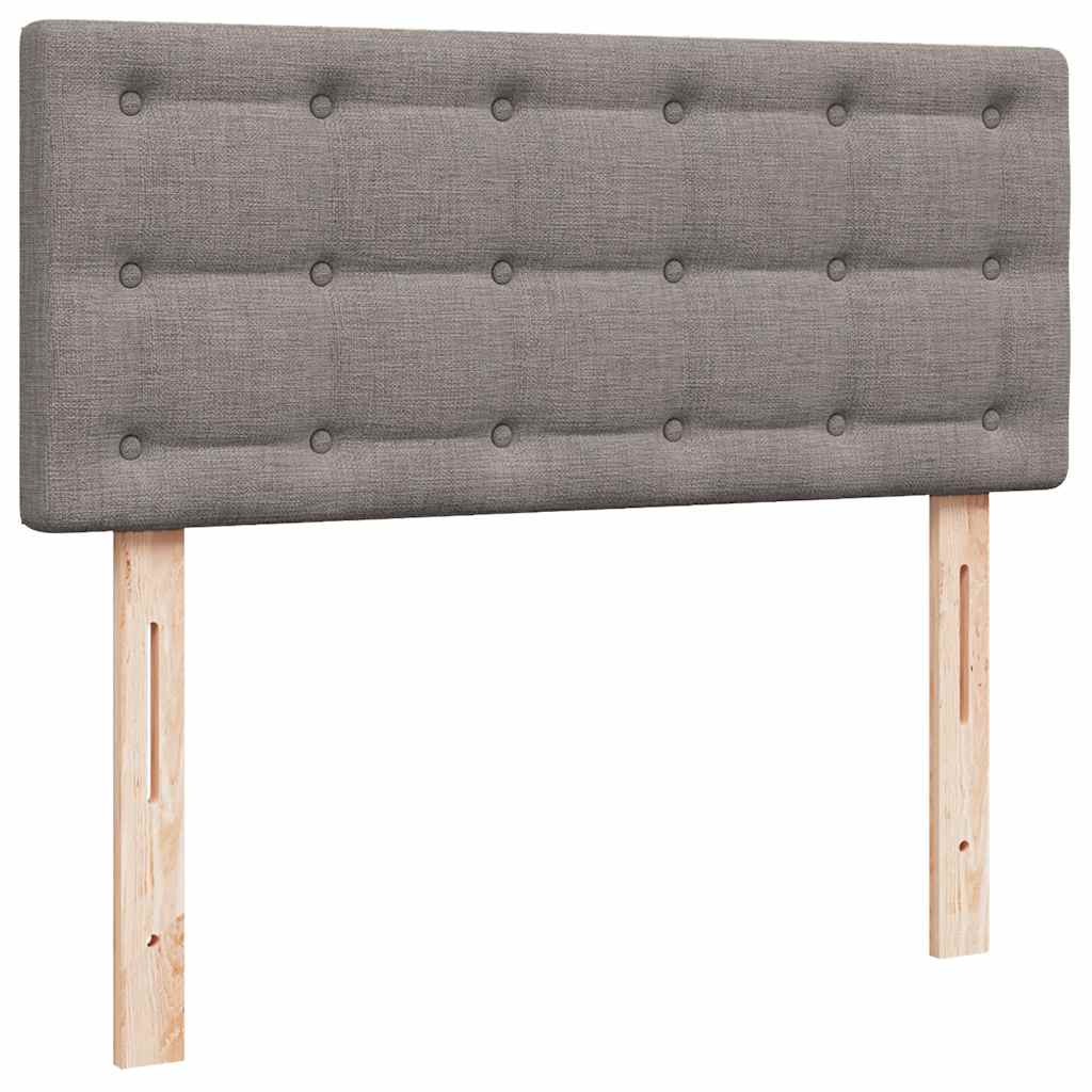 Cadre de lit ottoman avec matelas taupe 120x190 cm tissu - XIOS