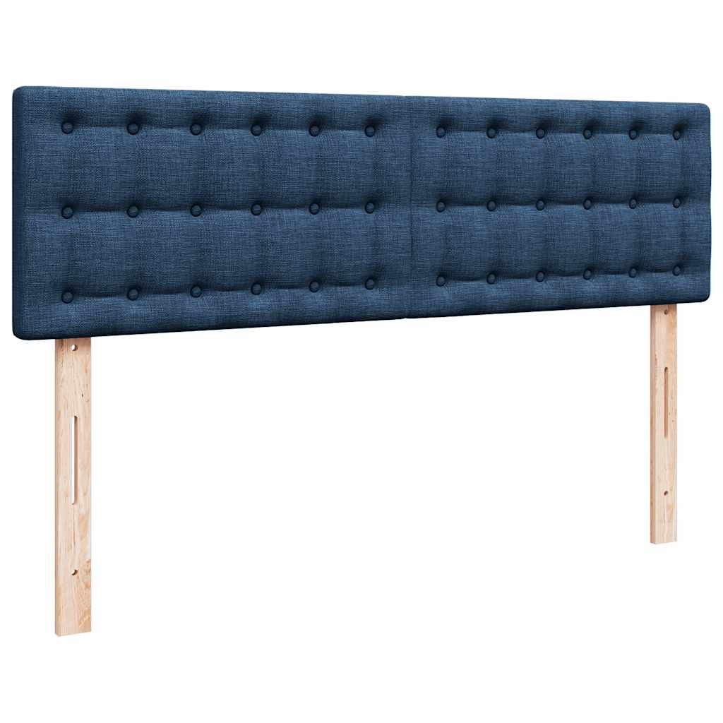 Cadre de lit ottoman avec matelas bleu 140x200 cm tissu