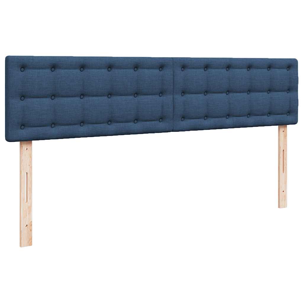 Cadre de lit ottoman avec matelas bleu 180x200 cm tissu - XIOS