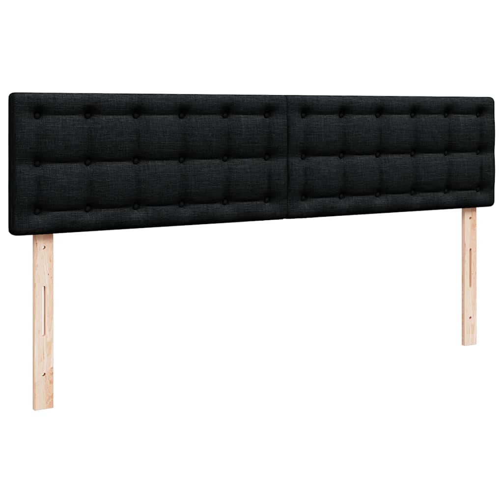 Cadre de lit ottoman avec matelas noir 200x200 cm tissu - XIOS