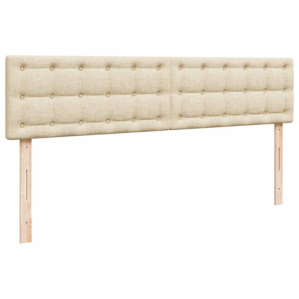 Cadre de lit ottoman avec matelas crème 200x200 cm tissu - XIOS