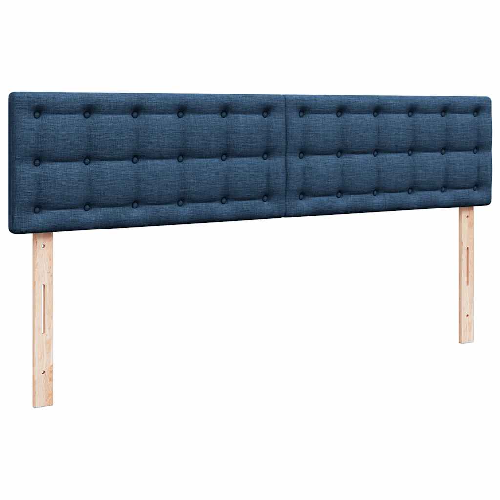 Cadre de lit ottoman avec matelas bleu 200x200 cm tissu - XIOS