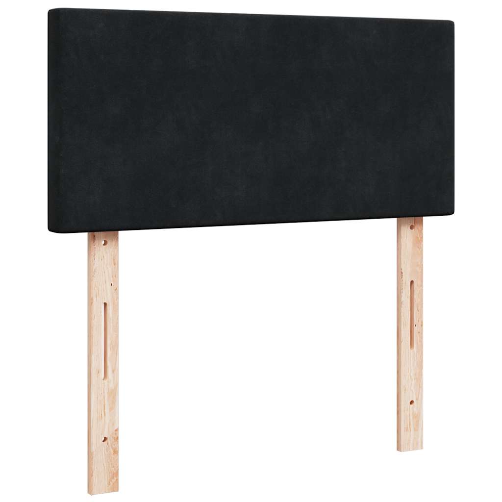 Cadre de lit ottoman avec matelas noir 80x200 cm velours - XIOS