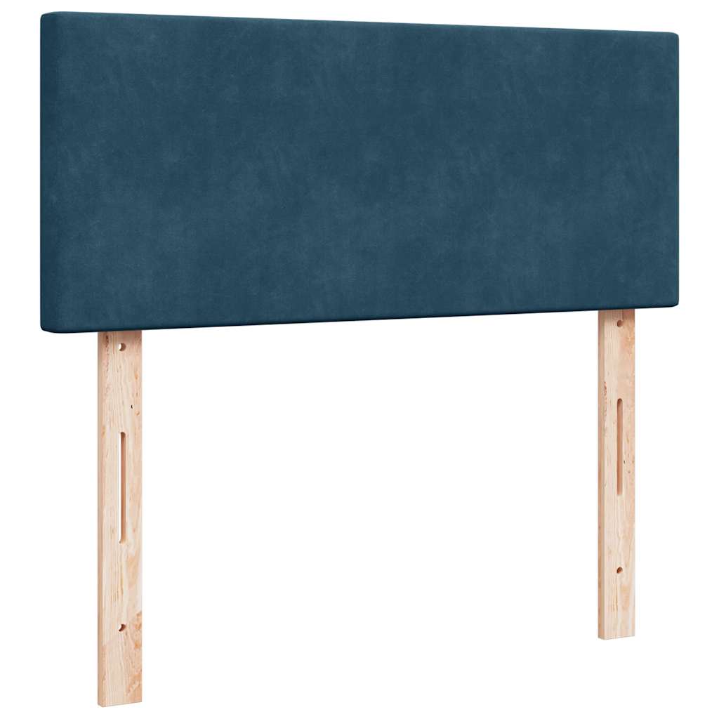 Cadre de lit ottoman avec matelas bleu foncé 120x200 cm velours - XIOS