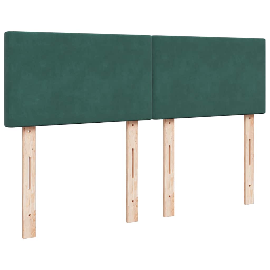Cadre de lit ottoman avec matelas vert foncé 140x190 cm velours - XIOS