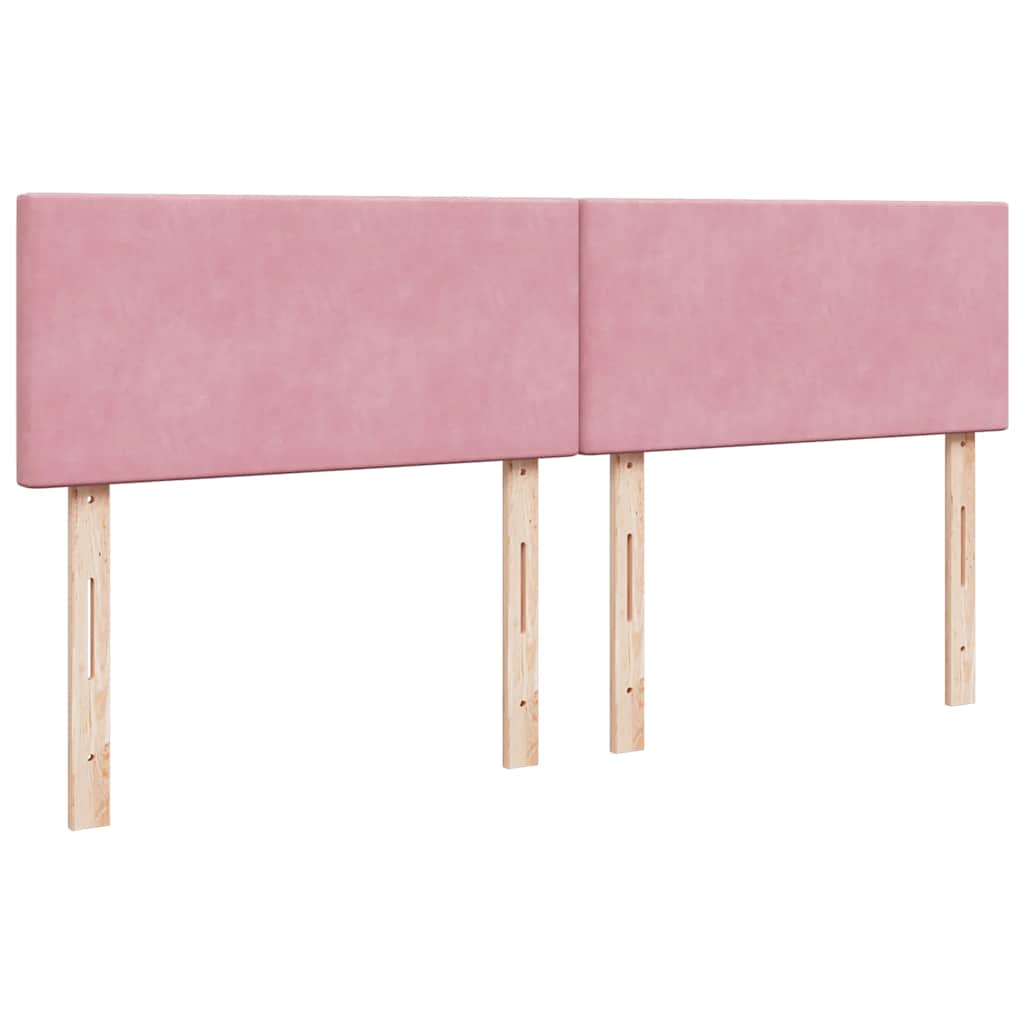 Cadre de lit ottoman avec matelas rose 160x200 cm velours - XIOS