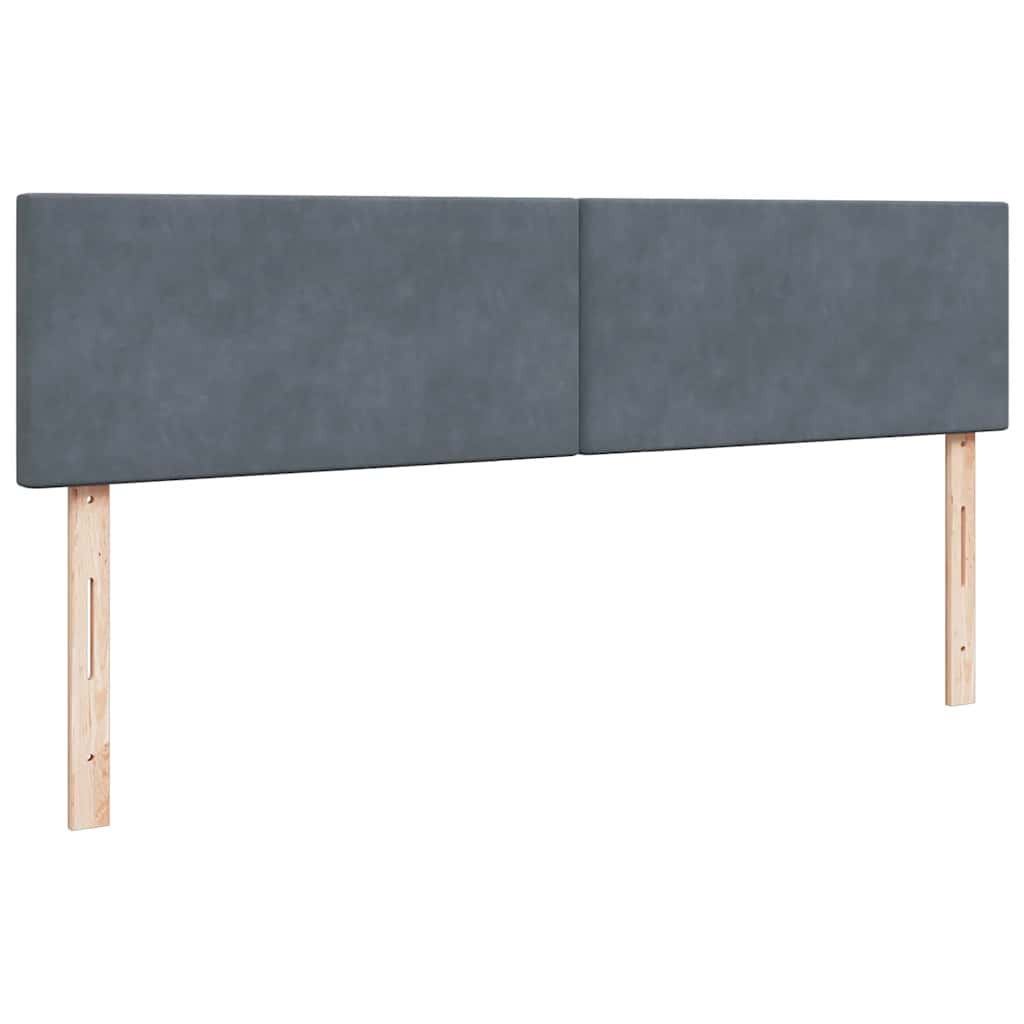 Cadre de lit ottoman avec matelas gris foncé 200x200 cm velours - XIOS
