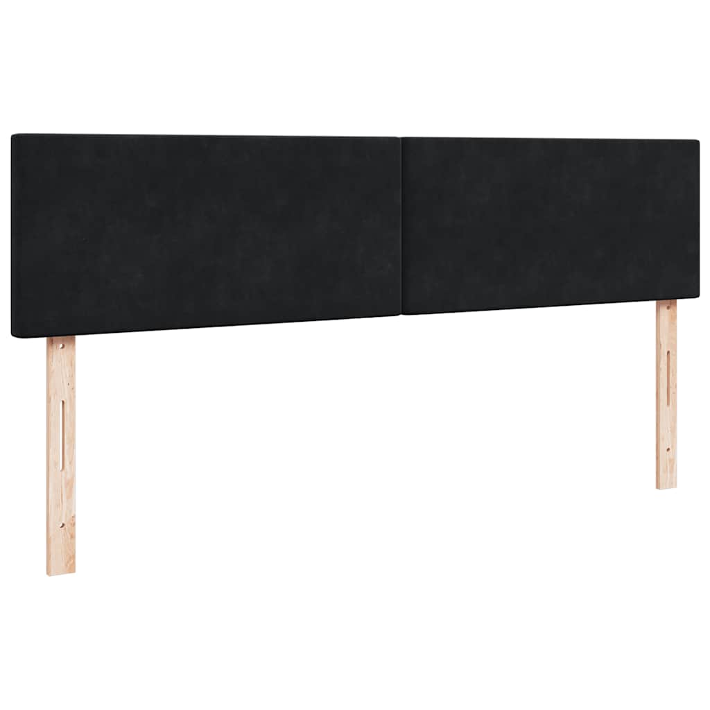 Cadre de lit ottoman avec matelas noir 200x200 cm velours - XIOS