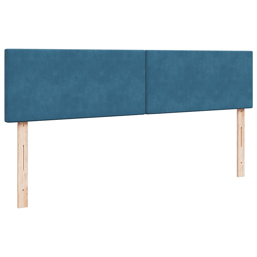 Cadre de lit ottoman avec matelas bleu foncé 200x200 cm velours - XIOS