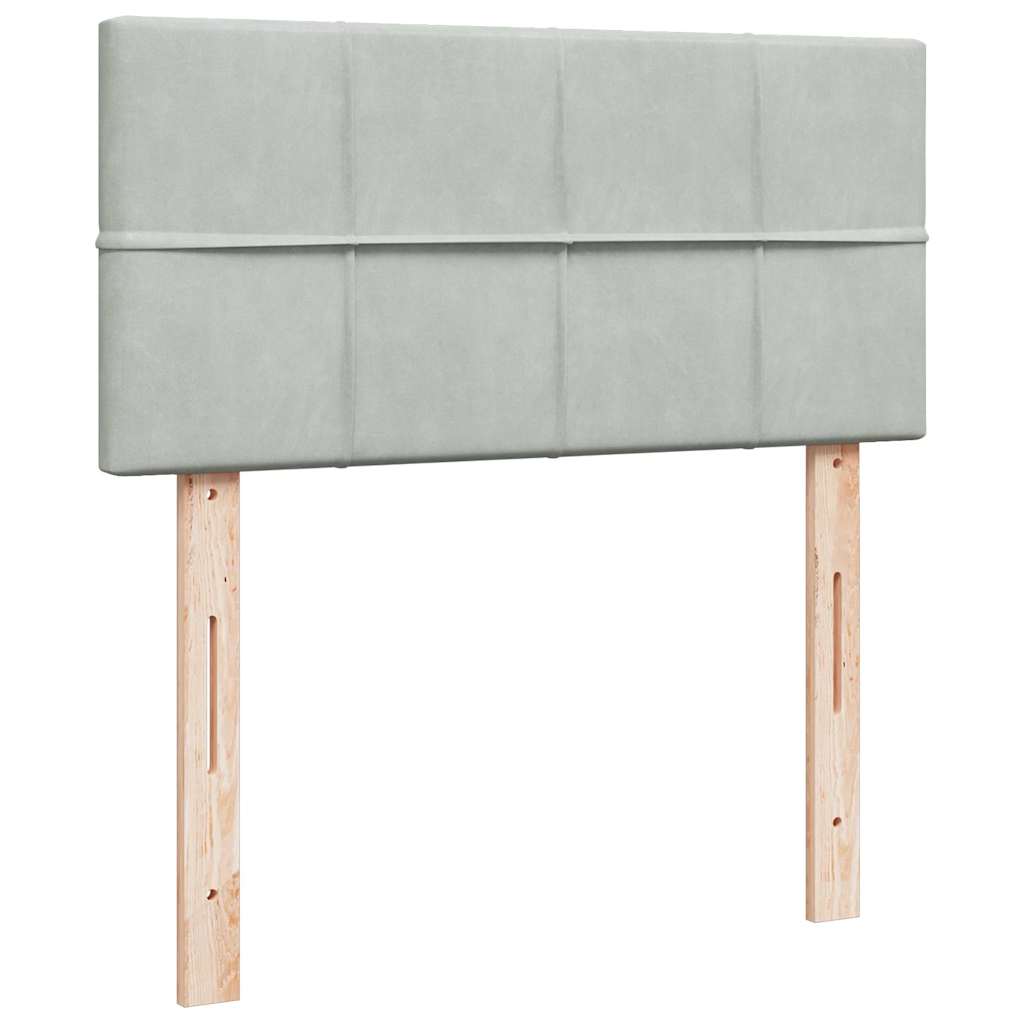 Cadre de lit ottoman avec matelas gris clair 80x200 cm velours - XIOS
