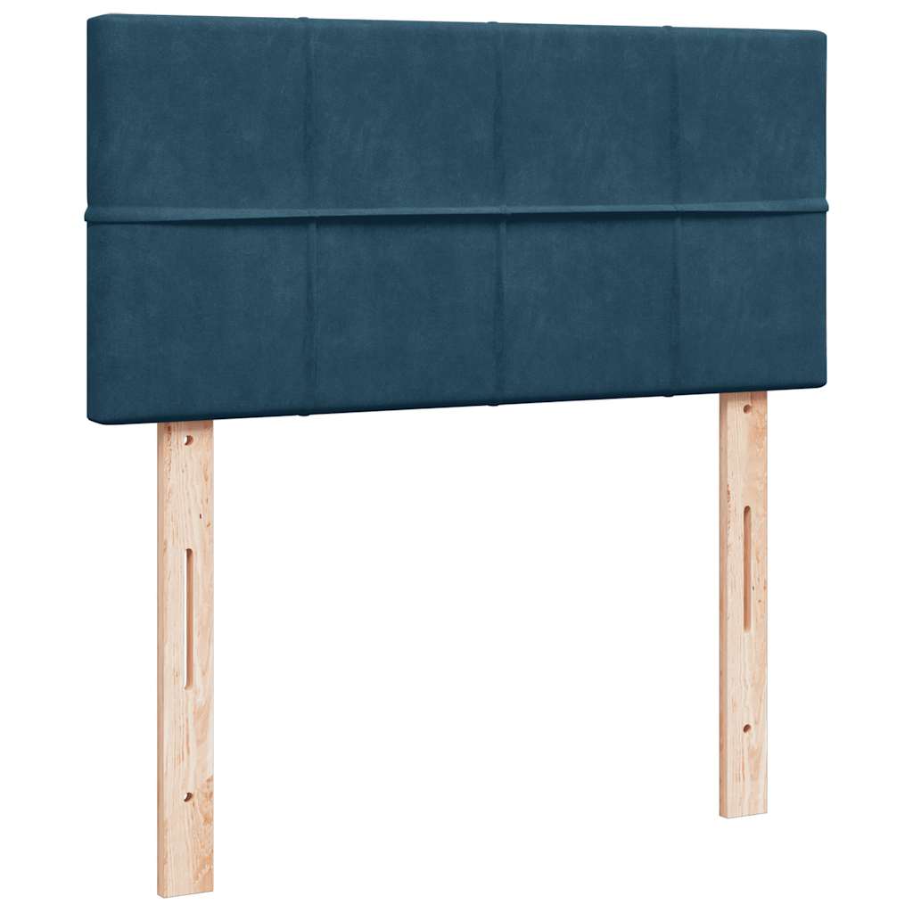 Cadre de lit ottoman avec matelas bleu foncé 100x200 cm velours - XIOS