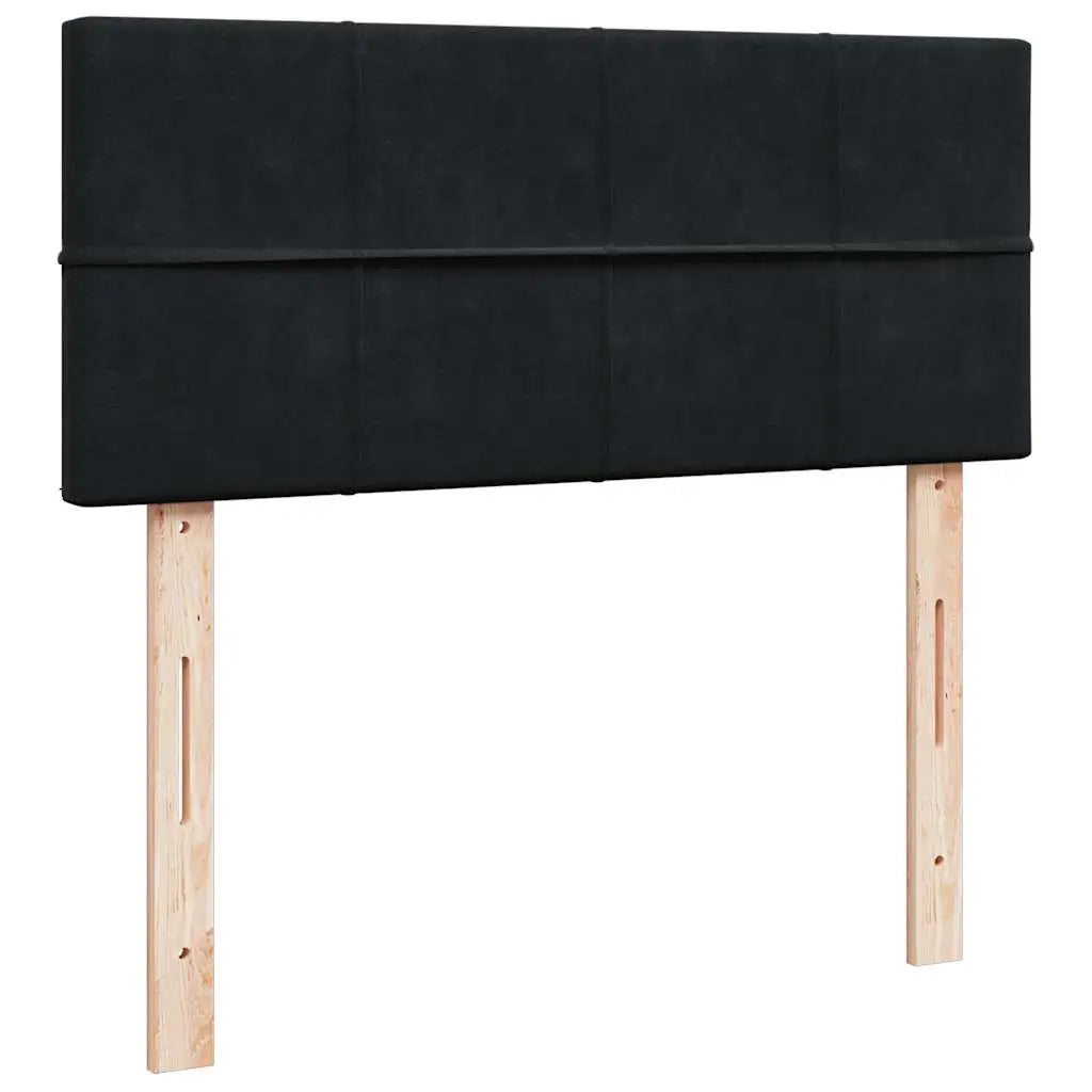 Lit ottoman avec matelas noir 120x190 cm velours - XIOS