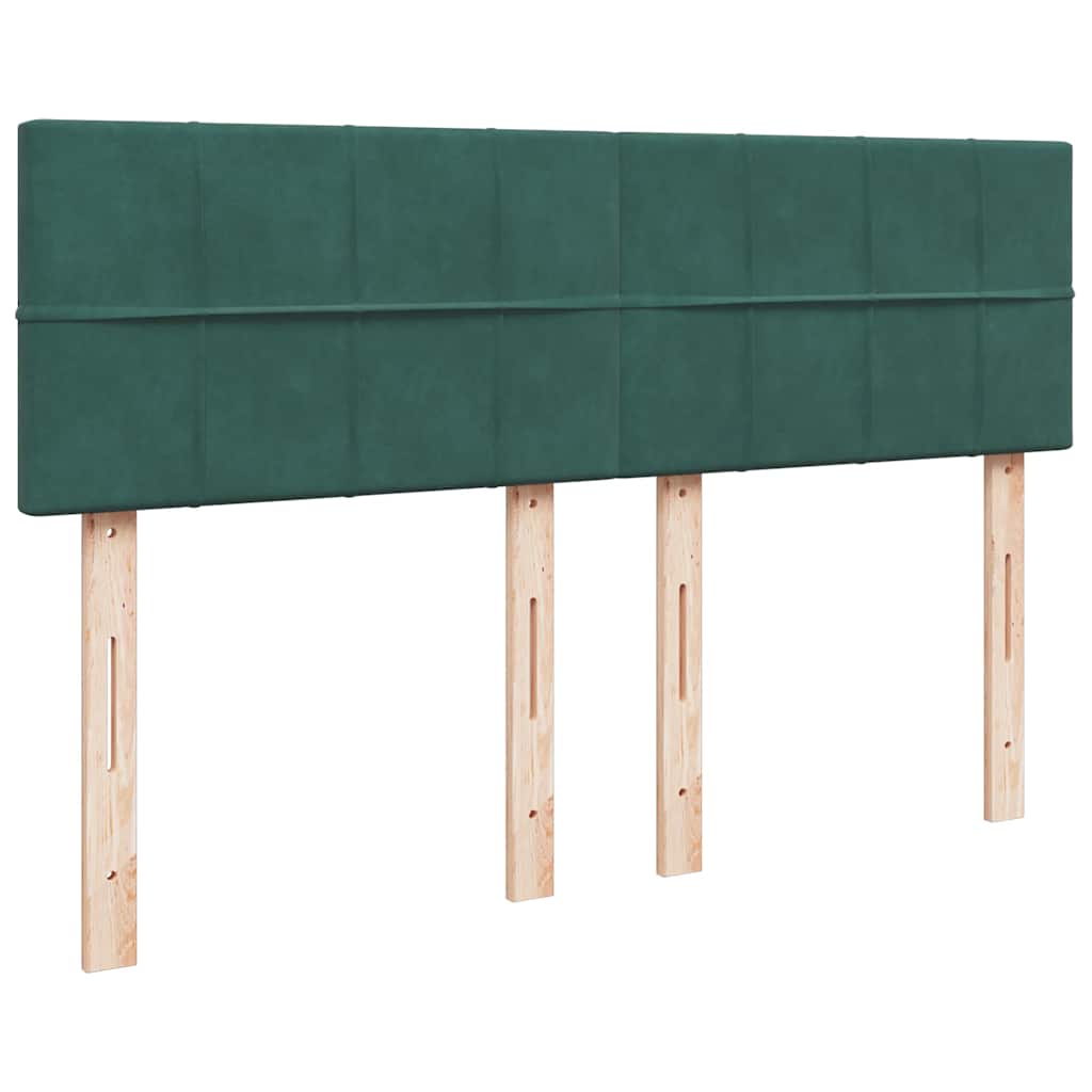 Cadre de lit ottoman avec matelas vert foncé 140x190 cm velours - XIOS