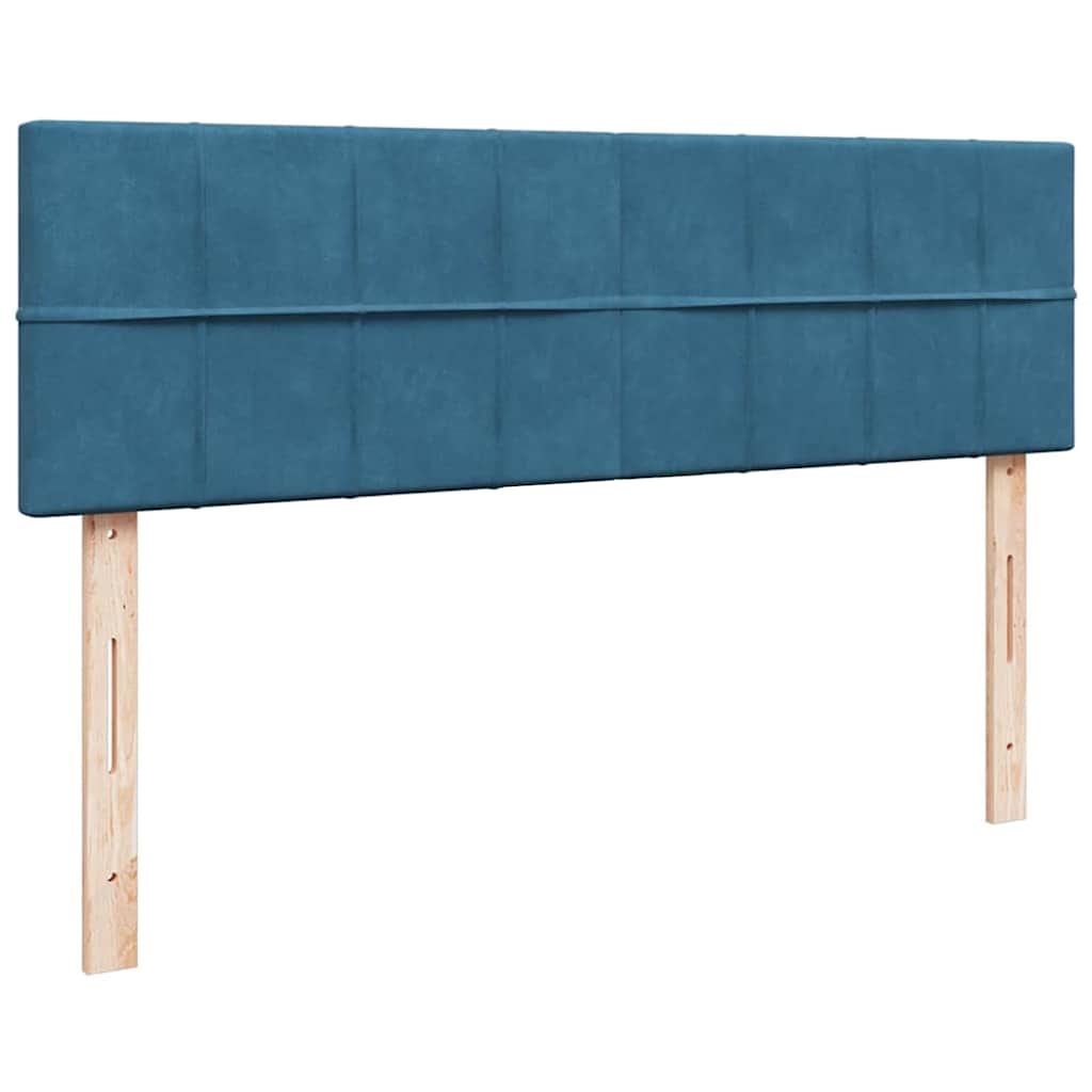 Cadre de lit ottoman avec matelas bleu foncé 140x200 cm velours - XIOS