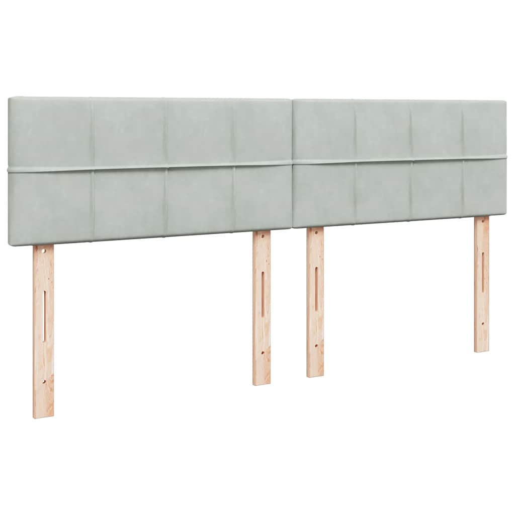 Cadre de lit ottoman avec matelas gris clair 180x200 cm velours - XIOS