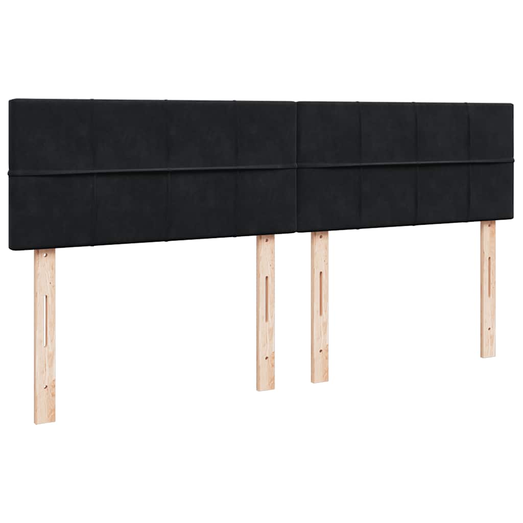 Cadre de lit ottoman avec matelas noir 180x200 cm velours - XIOS