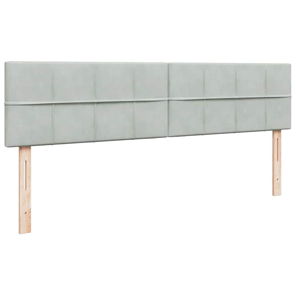 Cadre de lit ottoman avec matelas gris clair 200x200 cm velours - XIOS