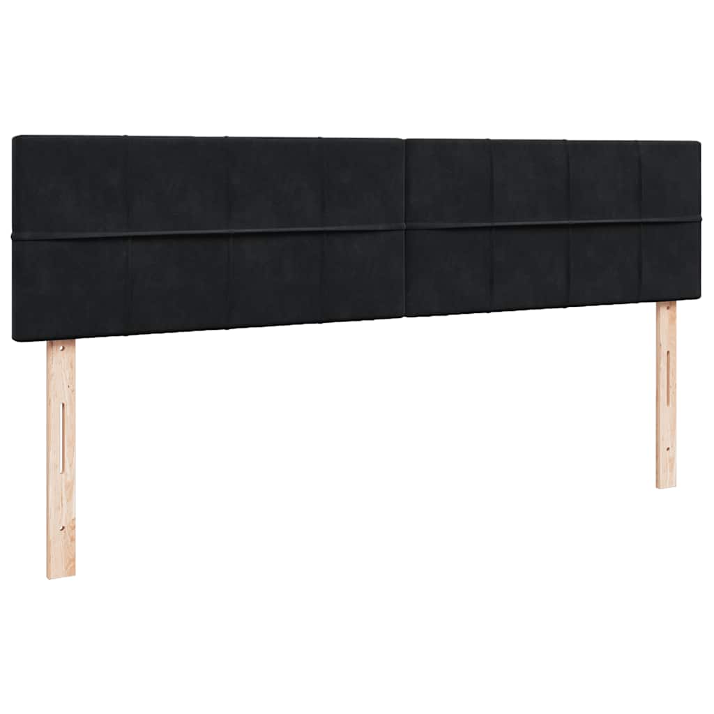 Cadre de lit ottoman avec matelas noir 200x200 cm velours - XIOS