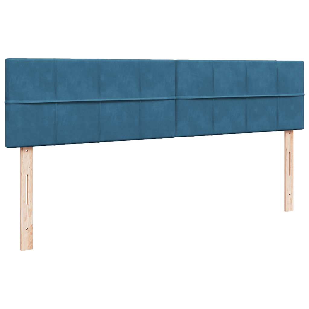 Cadre de lit ottoman avec matelas bleu foncé 200x200 cm velours - XIOS