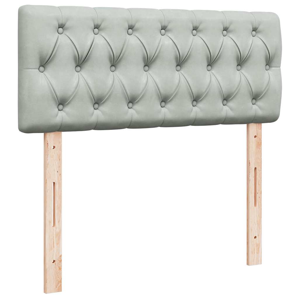 Cadre de lit ottoman et matelas gris clair 120x200 cm velours - XIOS